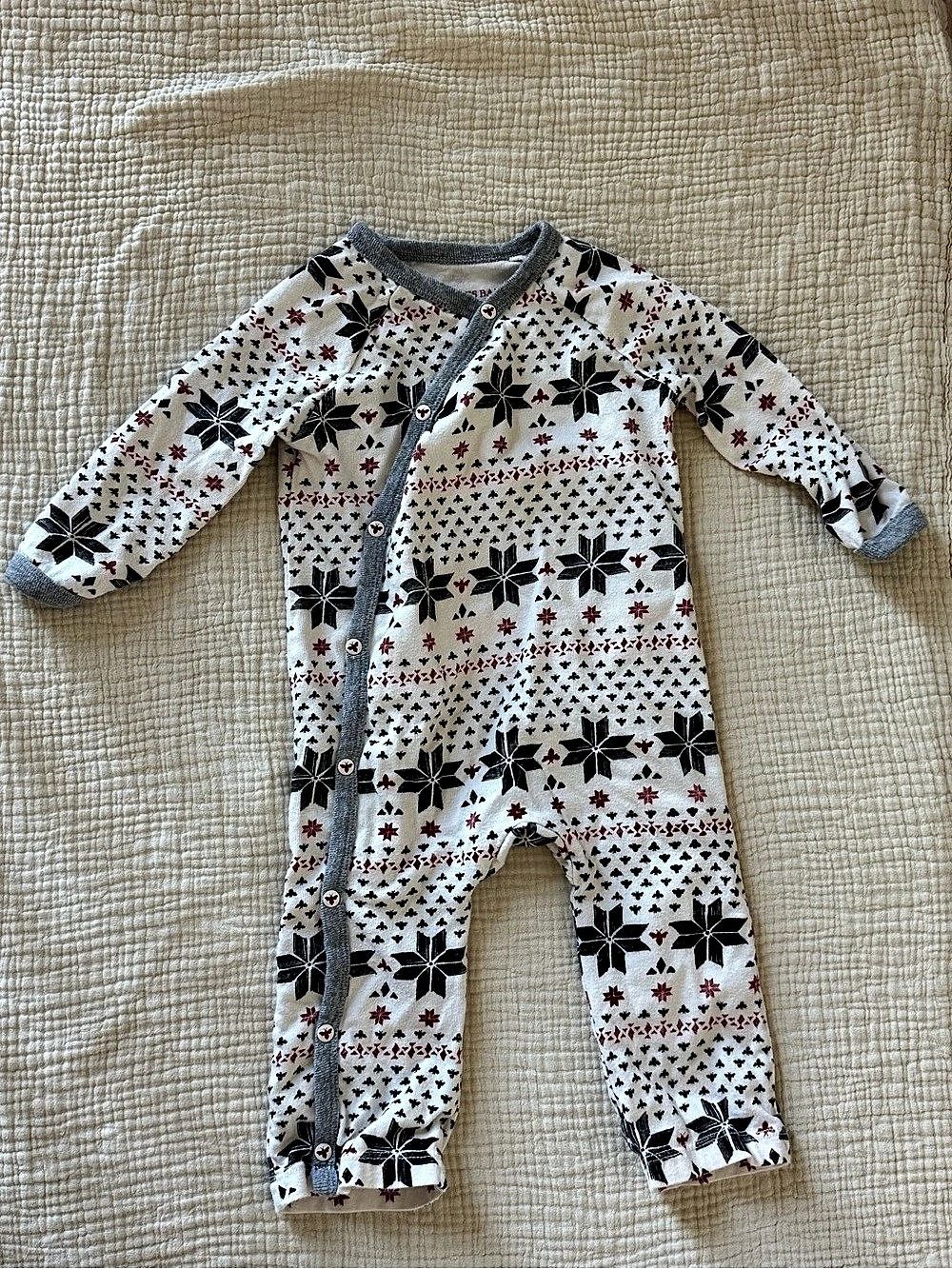 Burt's Bees Baby Holiday Fair Isle Organic Cotton Footless Sleeper 0-3m